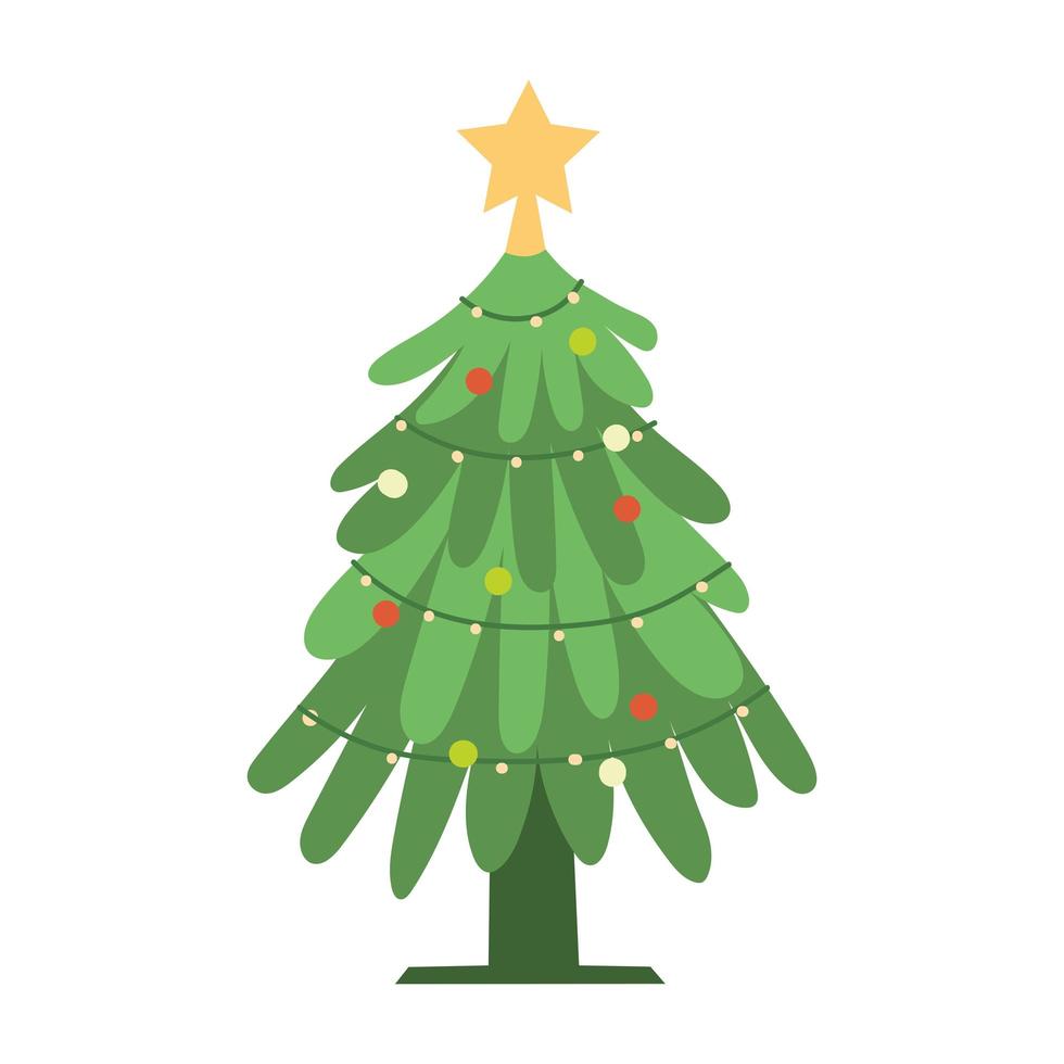 christmas tree with star vector