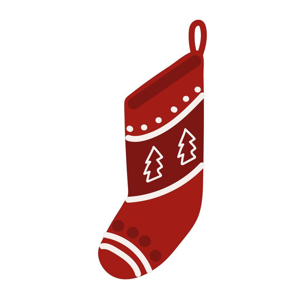 christmas stocking decoration vector