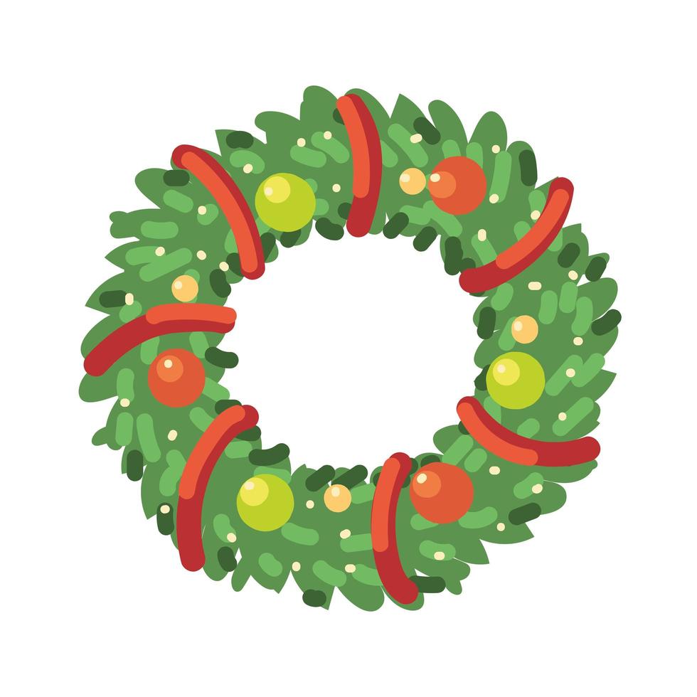 christmas wreath ornament vector