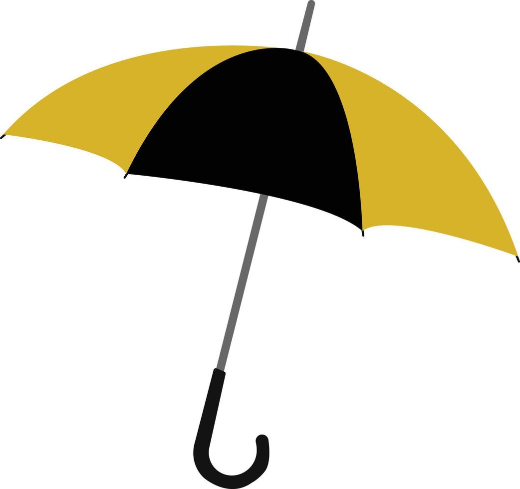 black yellow umbrella vector