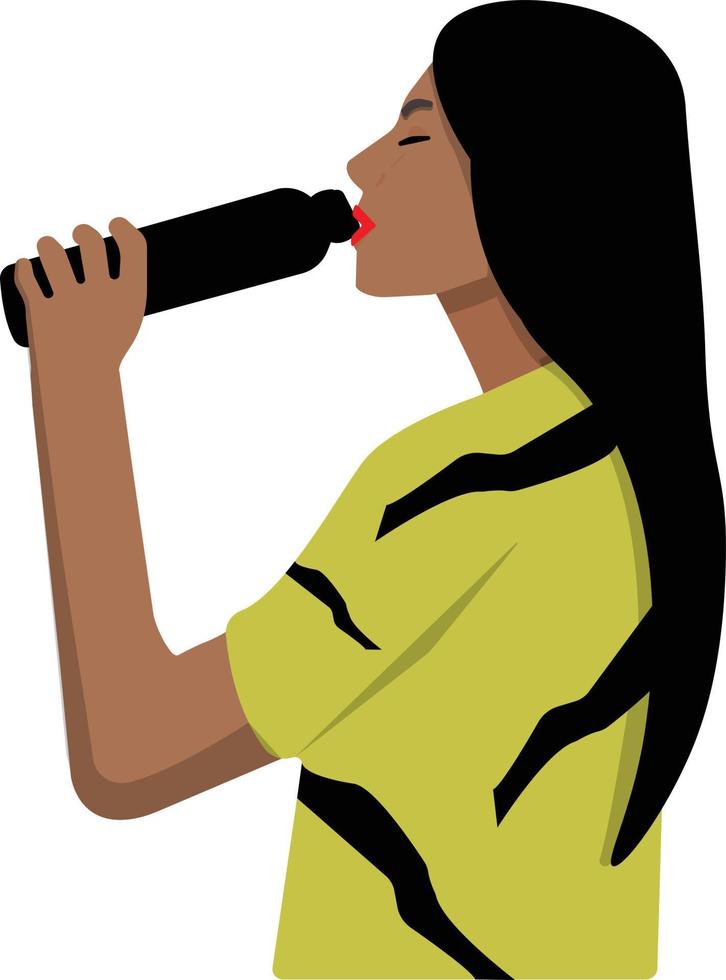 woman drink water vector