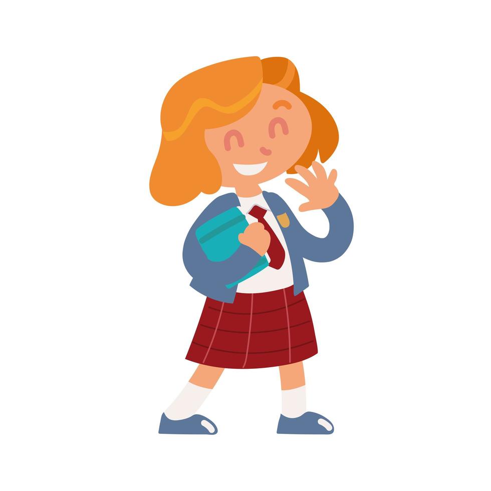 colegiala en uniforme vector