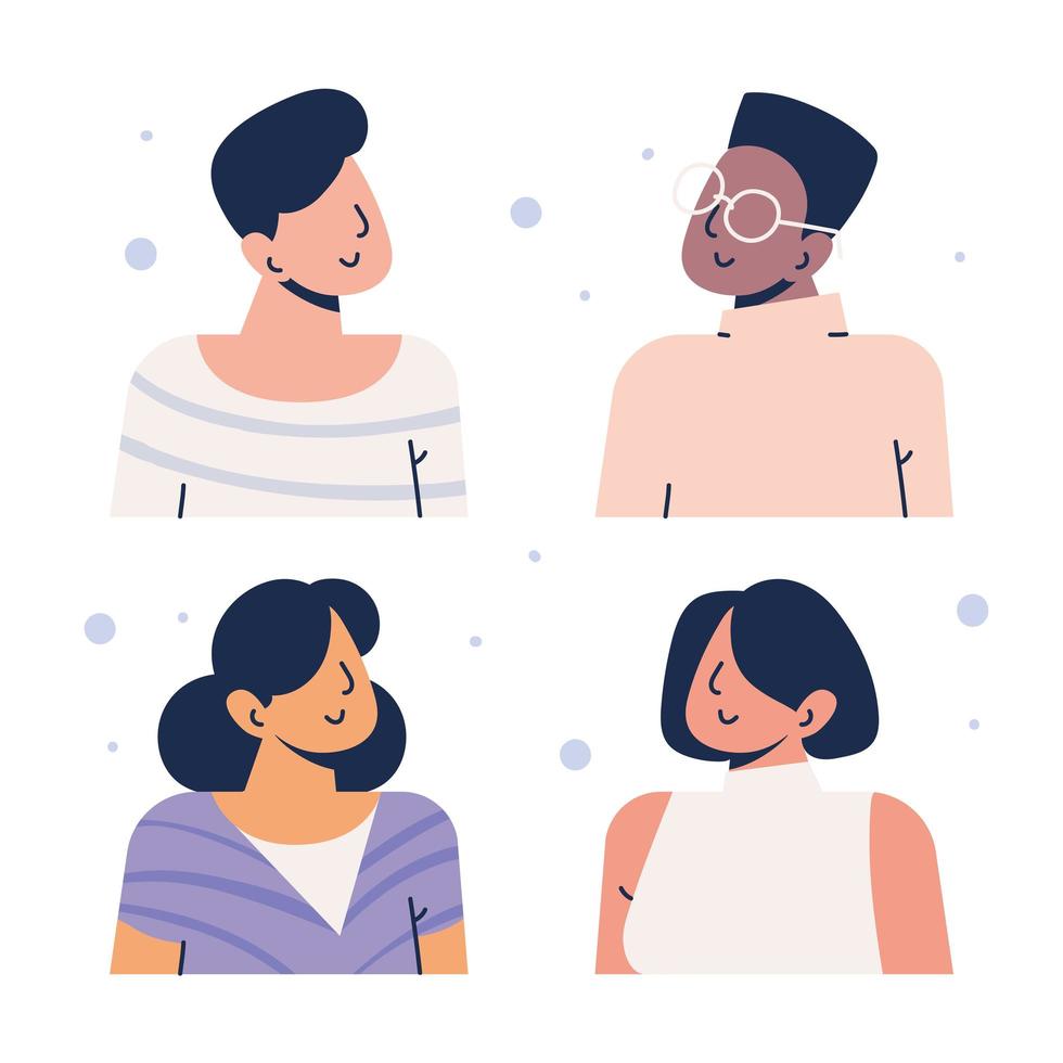 conjunto de retratos de personas vector