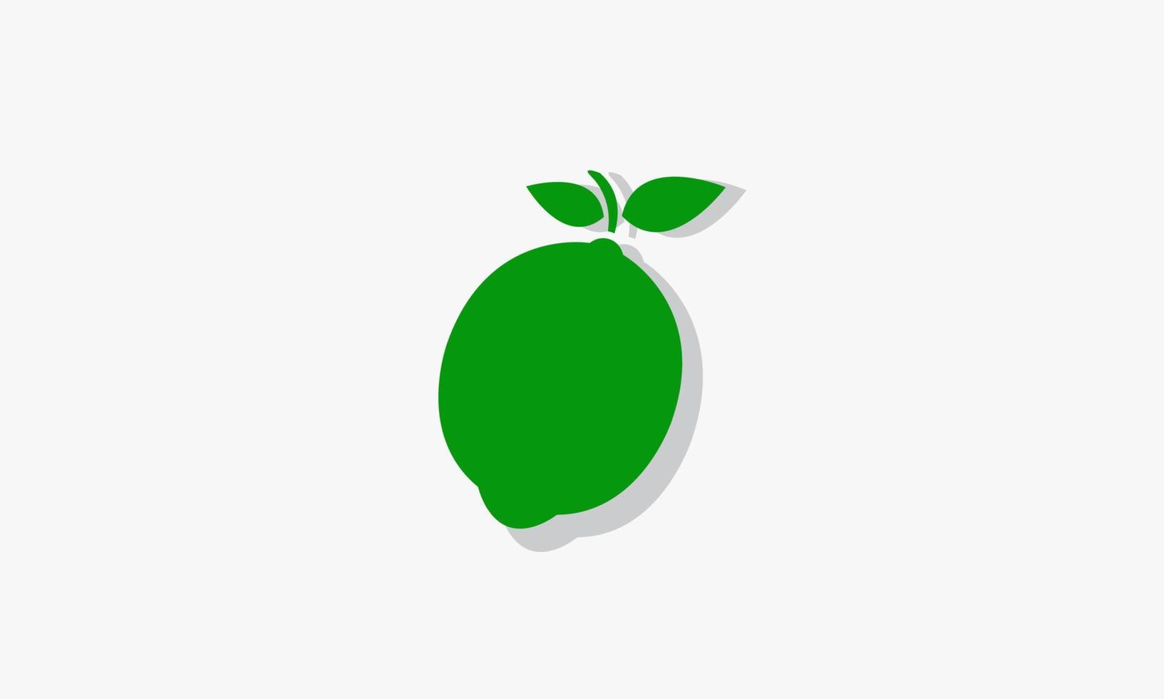 green lemon lime with shadow logo design vector. vector