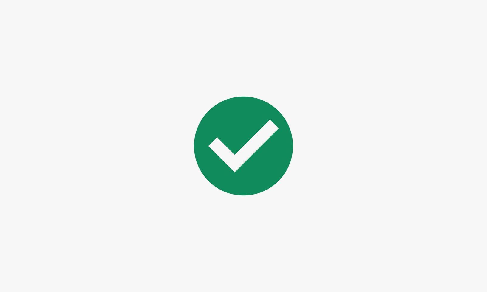 green checkmark button vector illustration on white background. creative icon.