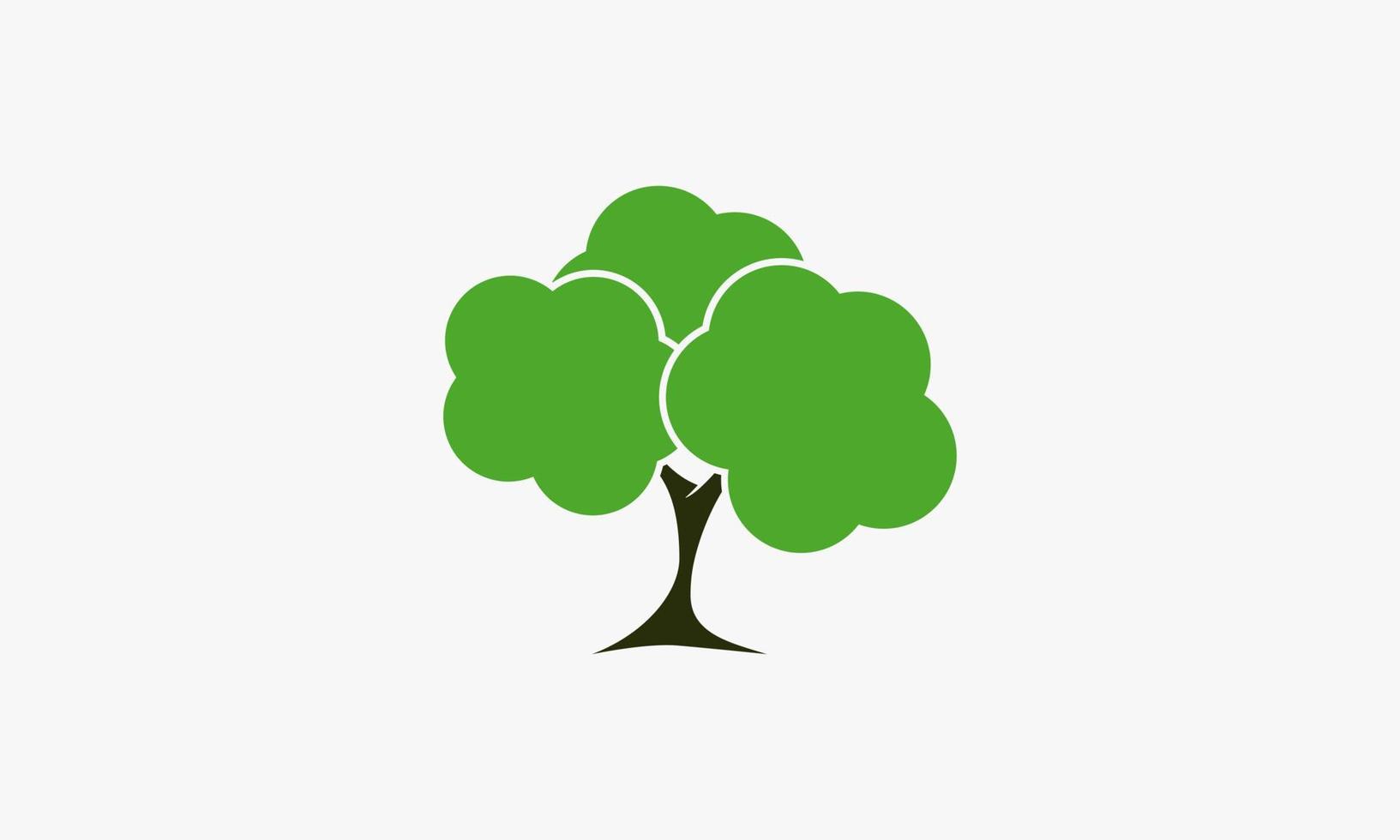 green tree logo. creative icon. vector illustration.