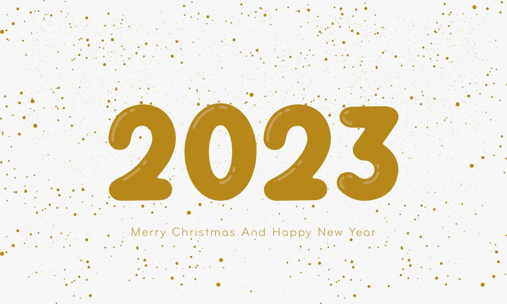 2023 gold color balloon with dotted background. vector illustration.