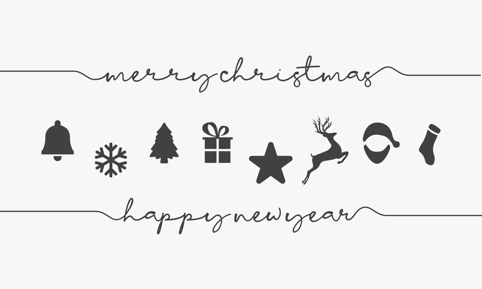 ornament background with text merry christmas happy new year. vector