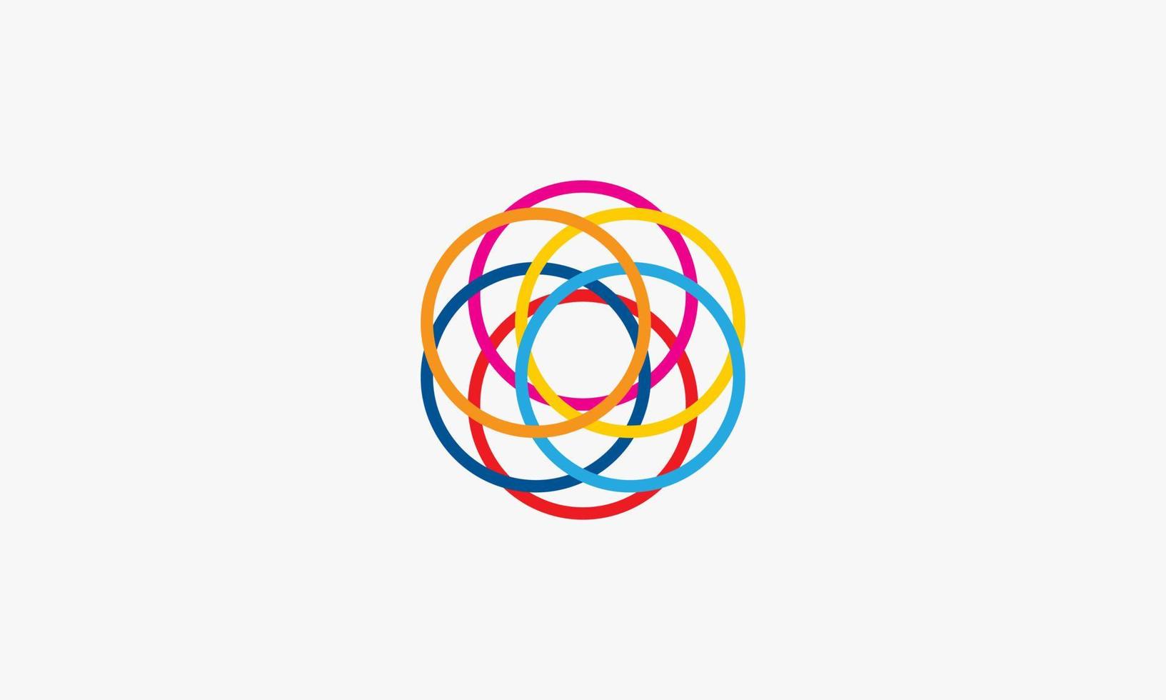 Vector de diseño de logotipo colorido de círculos de línea.
