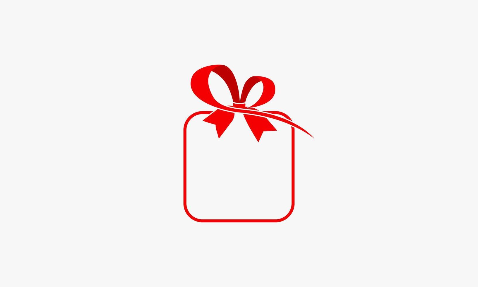 Ilustración de vector de regalo rojo. aislado sobre fondo blanco. icono creativo.
