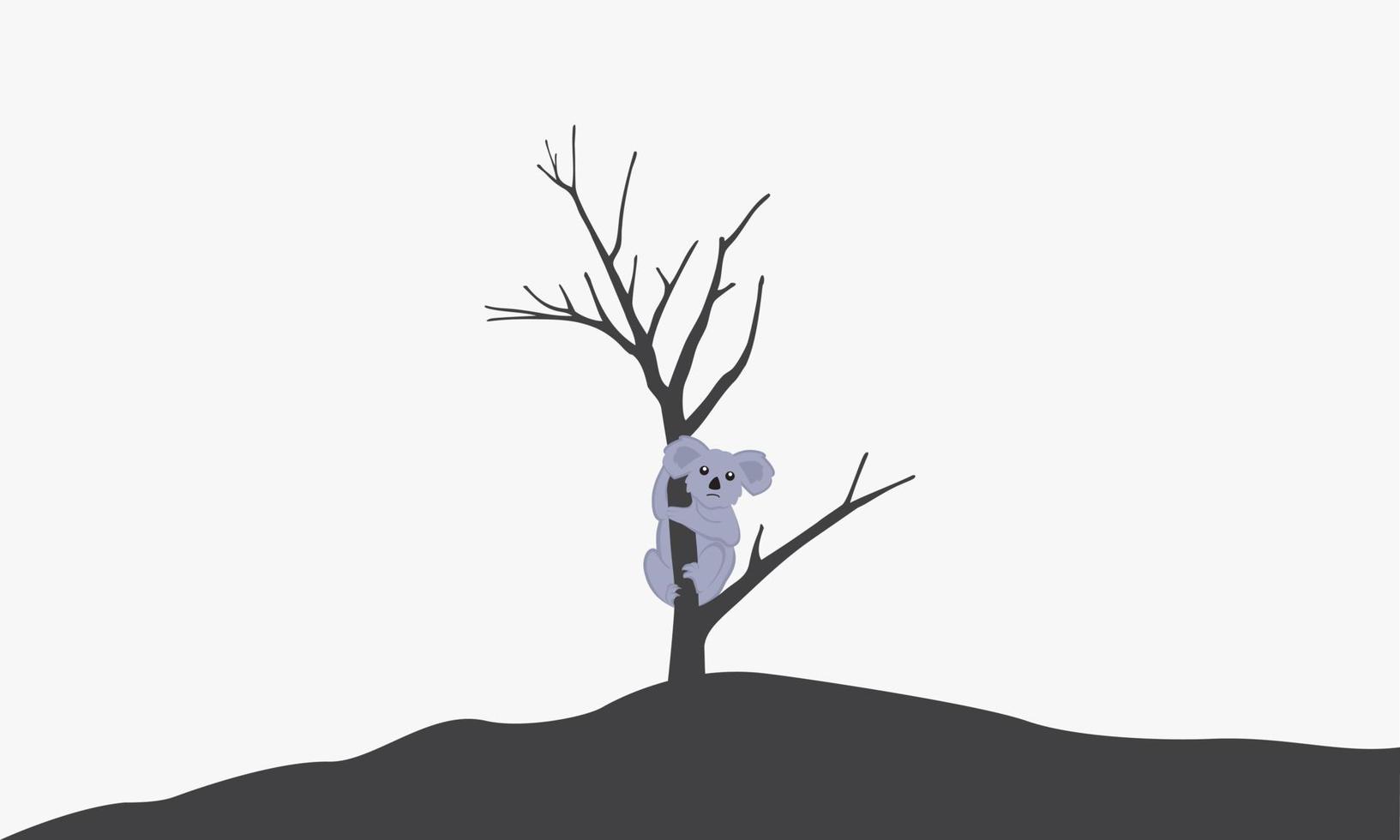 koalas climb dry trees design vector background.