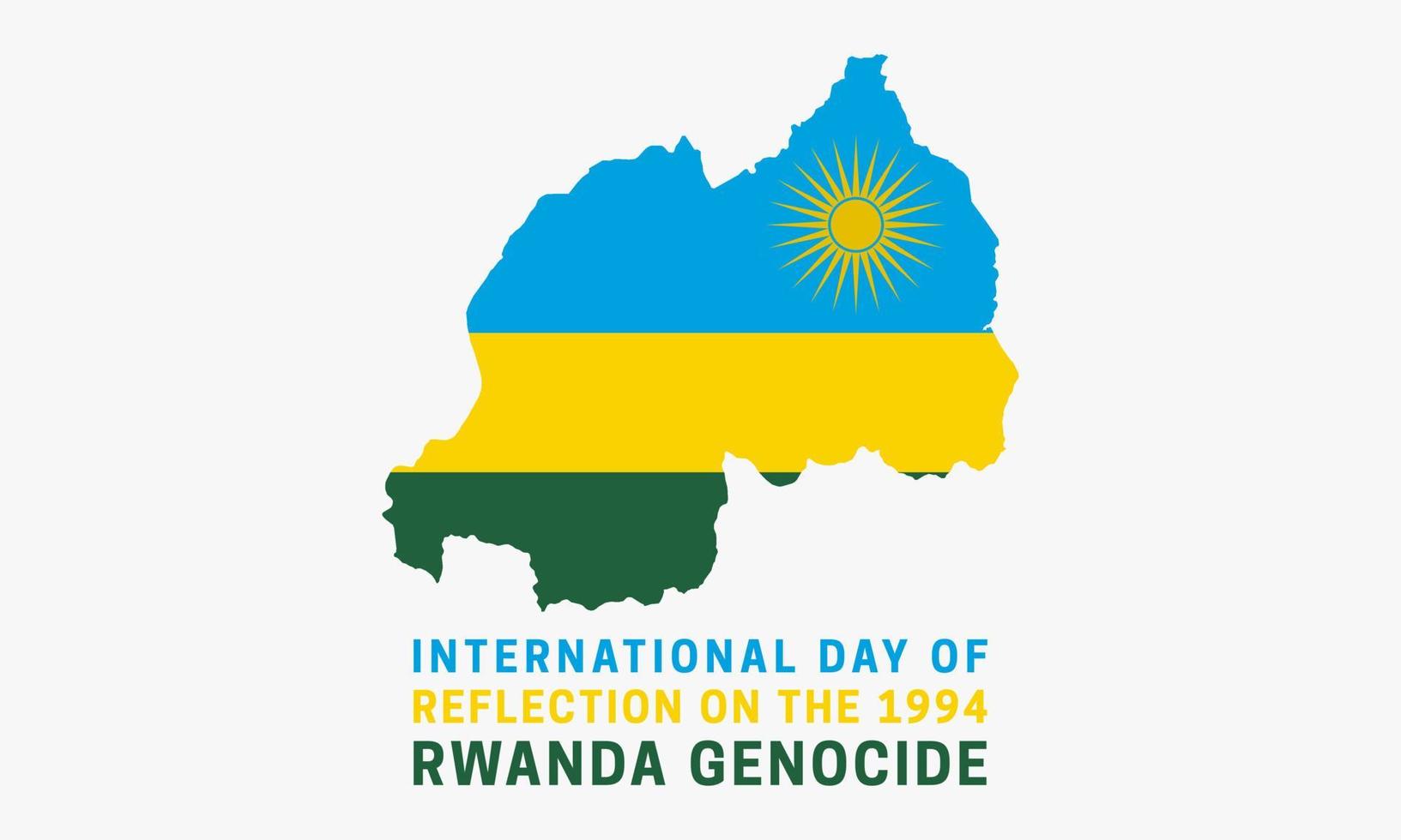 Genocide. Map Flag Rwanda. International Day. vector