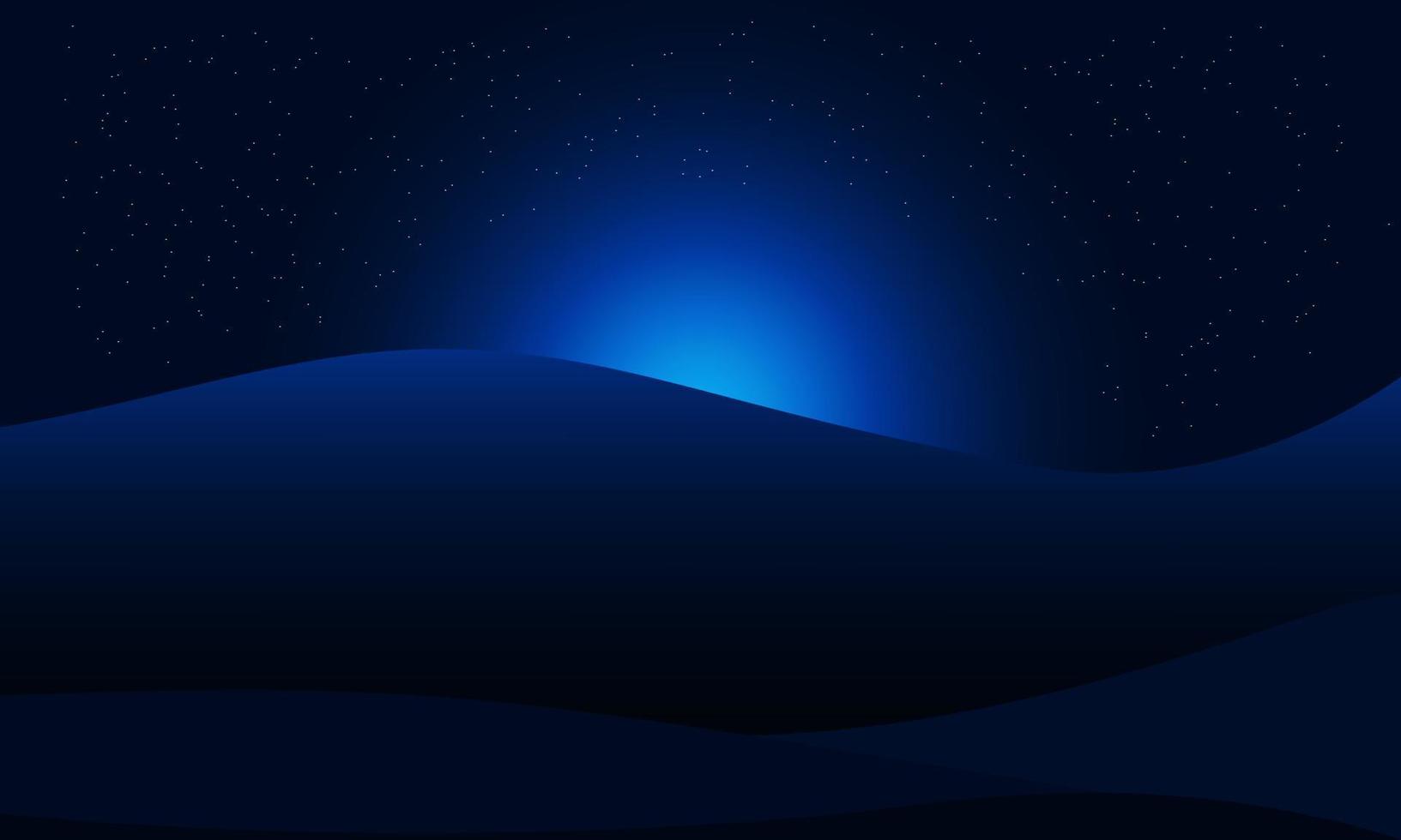 noche estrellada en el desierto. Fondo de plantilla de paisaje. vector de diseño.