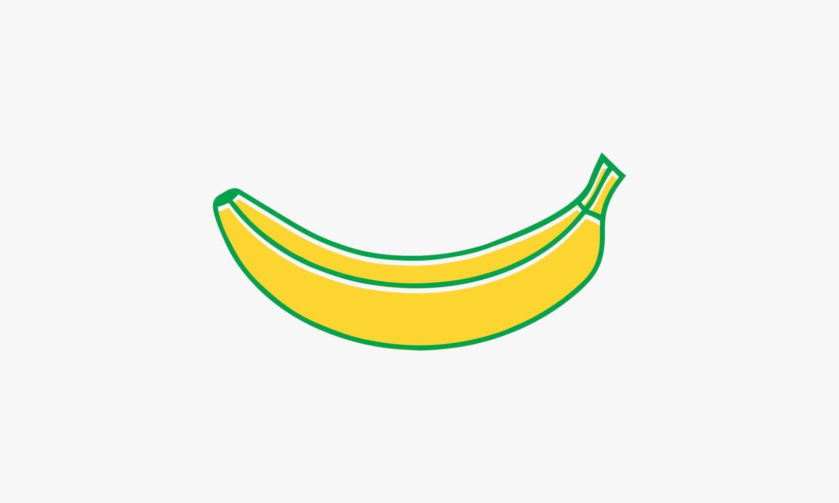 yellow banana icon vector on white background.