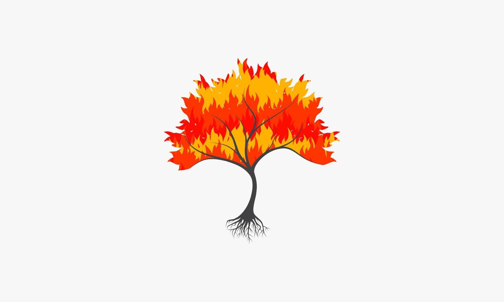 fire tree on white background. vector illustration.