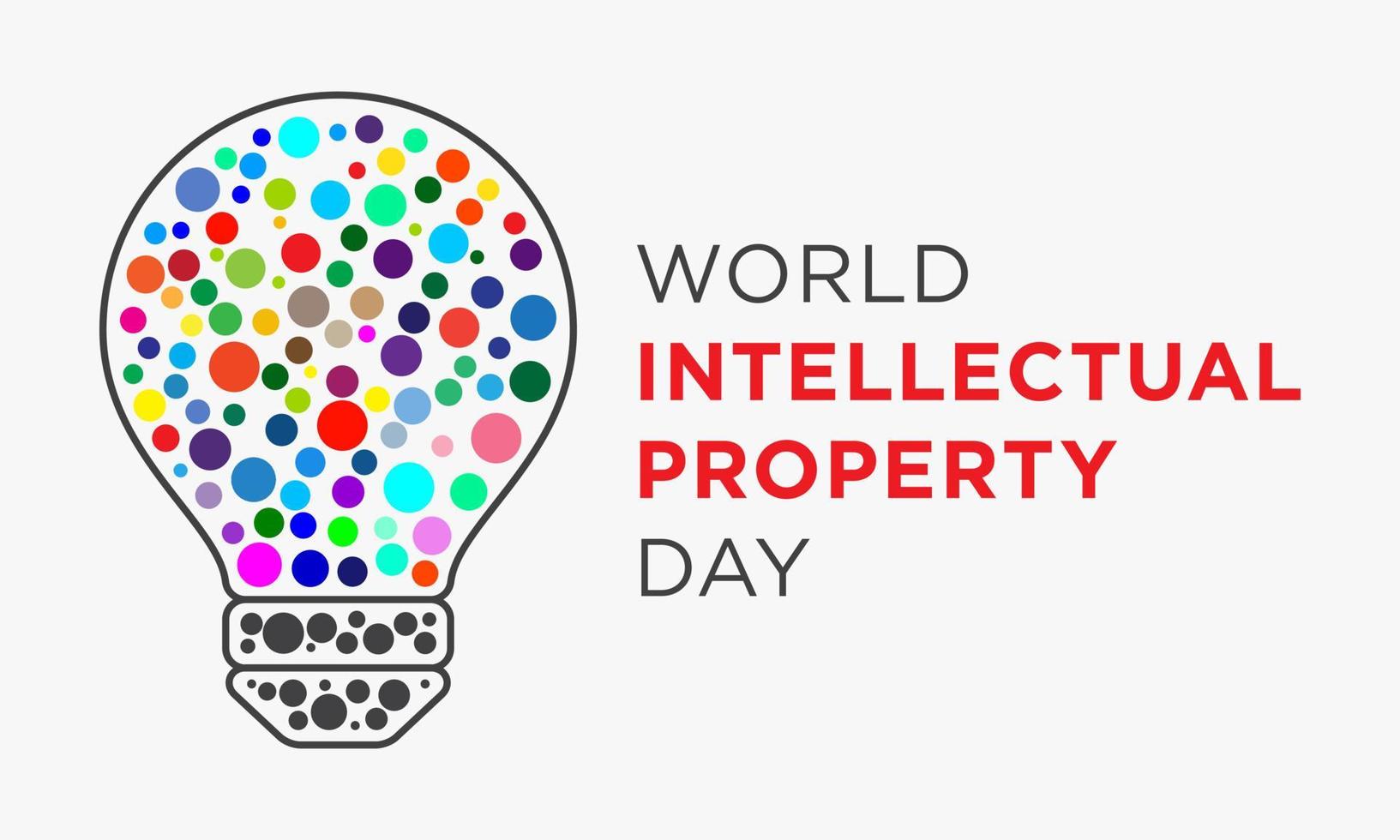 lightbulb colorful dots design vector. World Intellectual Property Day. vector