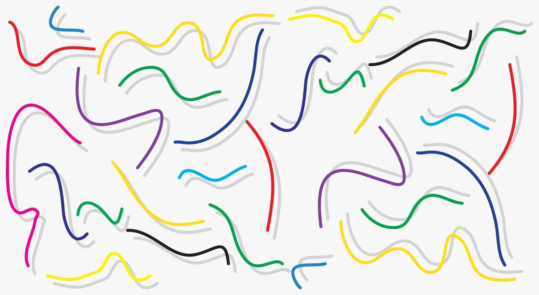 memphis curved line abstract background vector