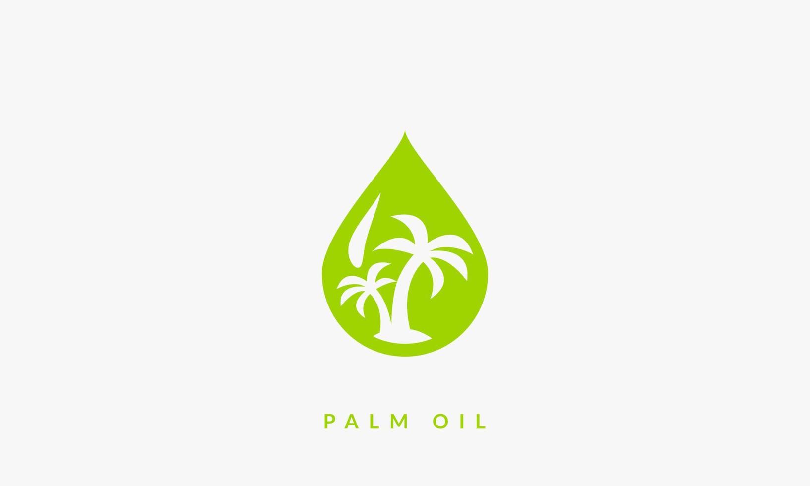 palmera en gota de agua. vector de diseño gráfico.