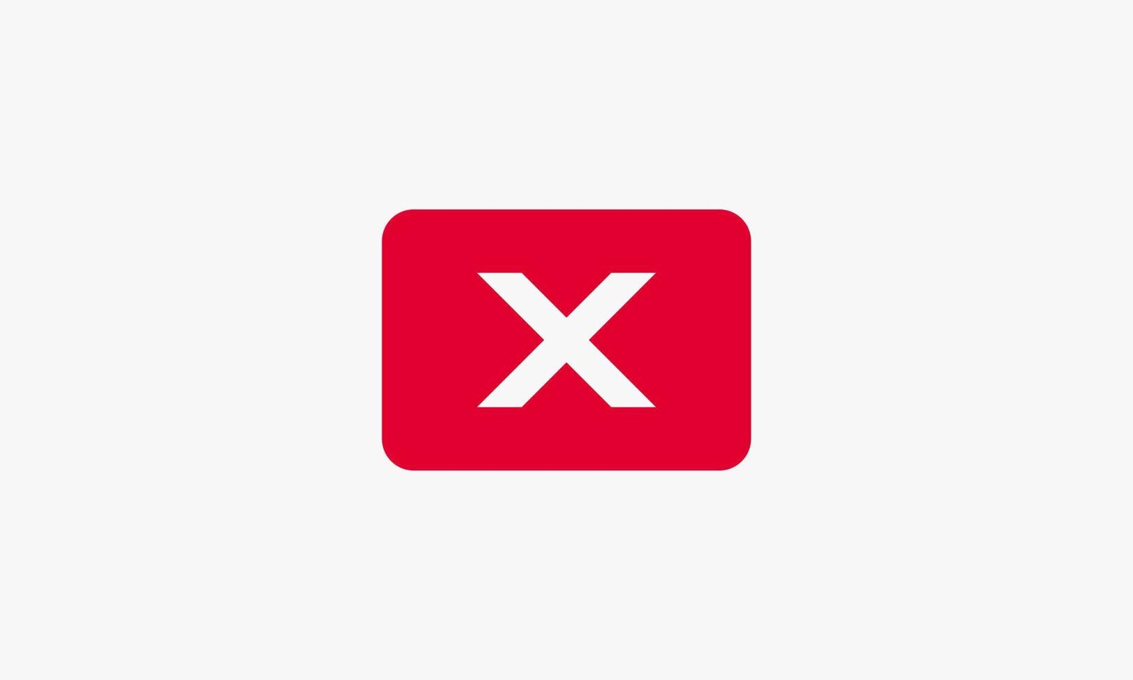 square crossmark red button. close exit design vector. vector