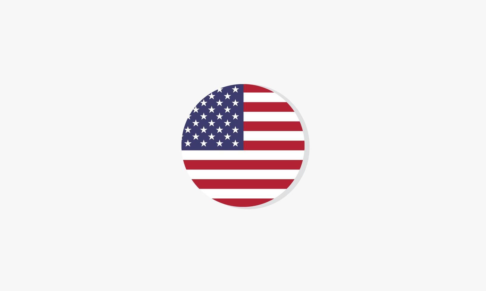 bandera del círculo de Estados Unidos. ilustración vectorial de diseño. aislado sobre fondo blanco. vector