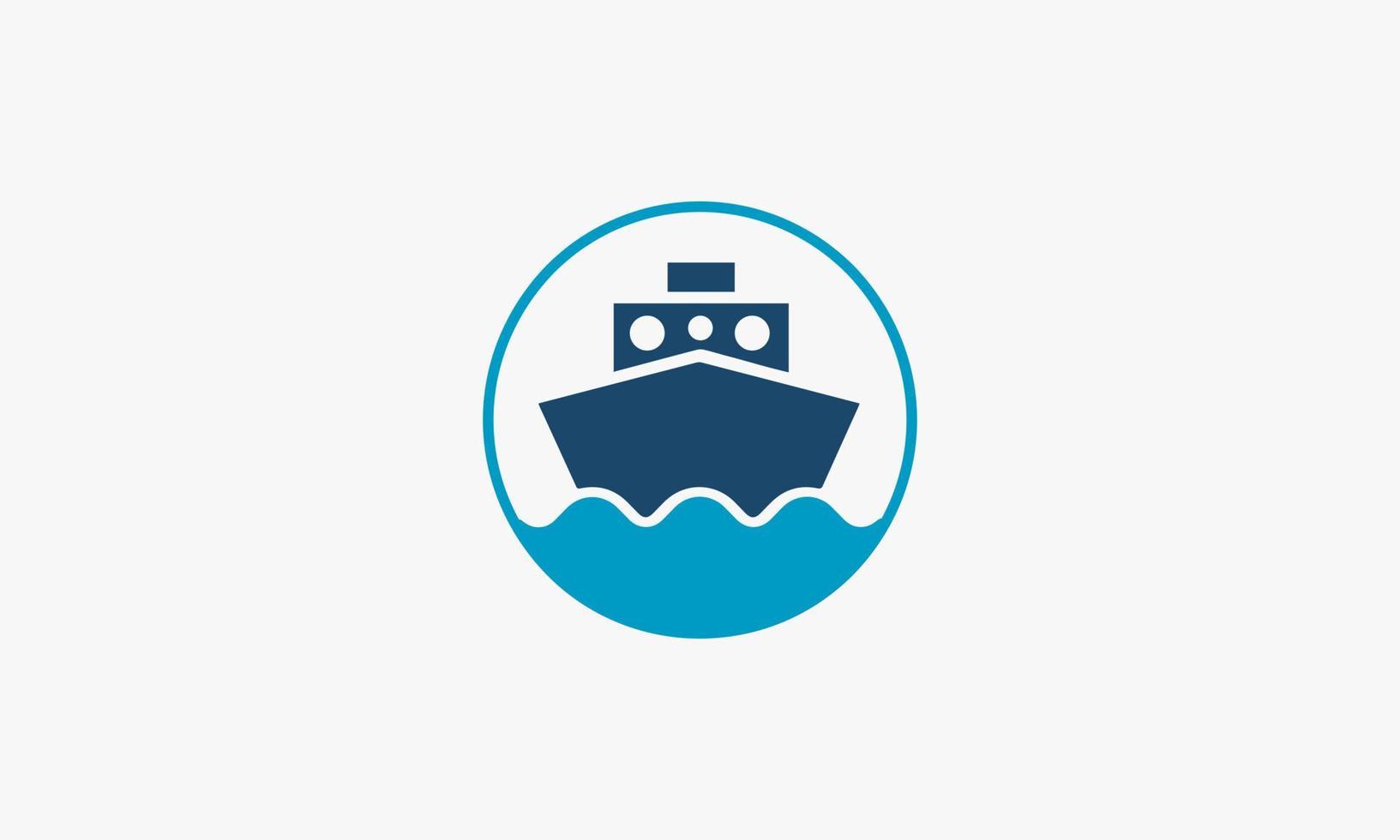 concepto de diseño de logotipo de barco azul círculo. ilustración vectorial marina. vector