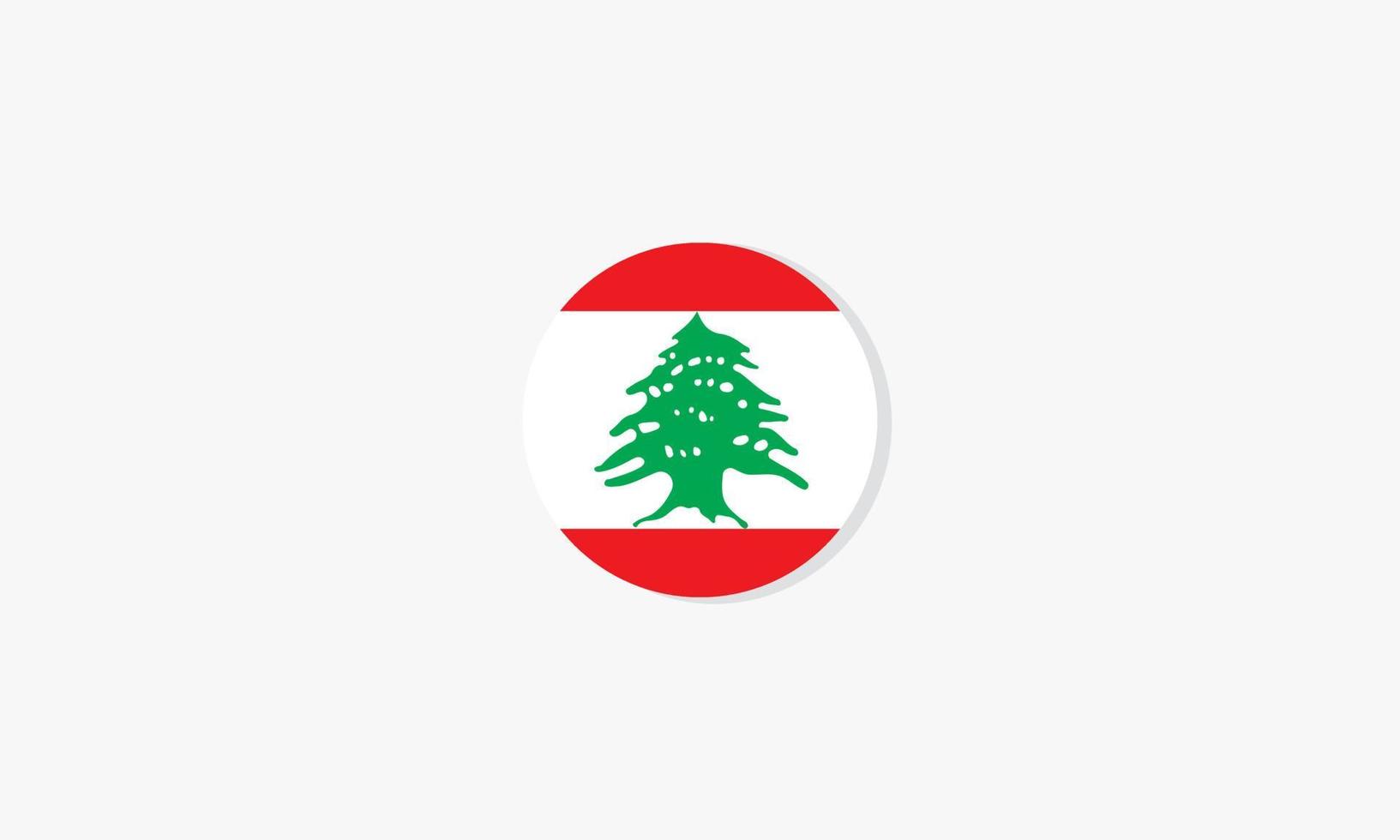 vector de diseño gráfico de bandera de círculo de Líbano.