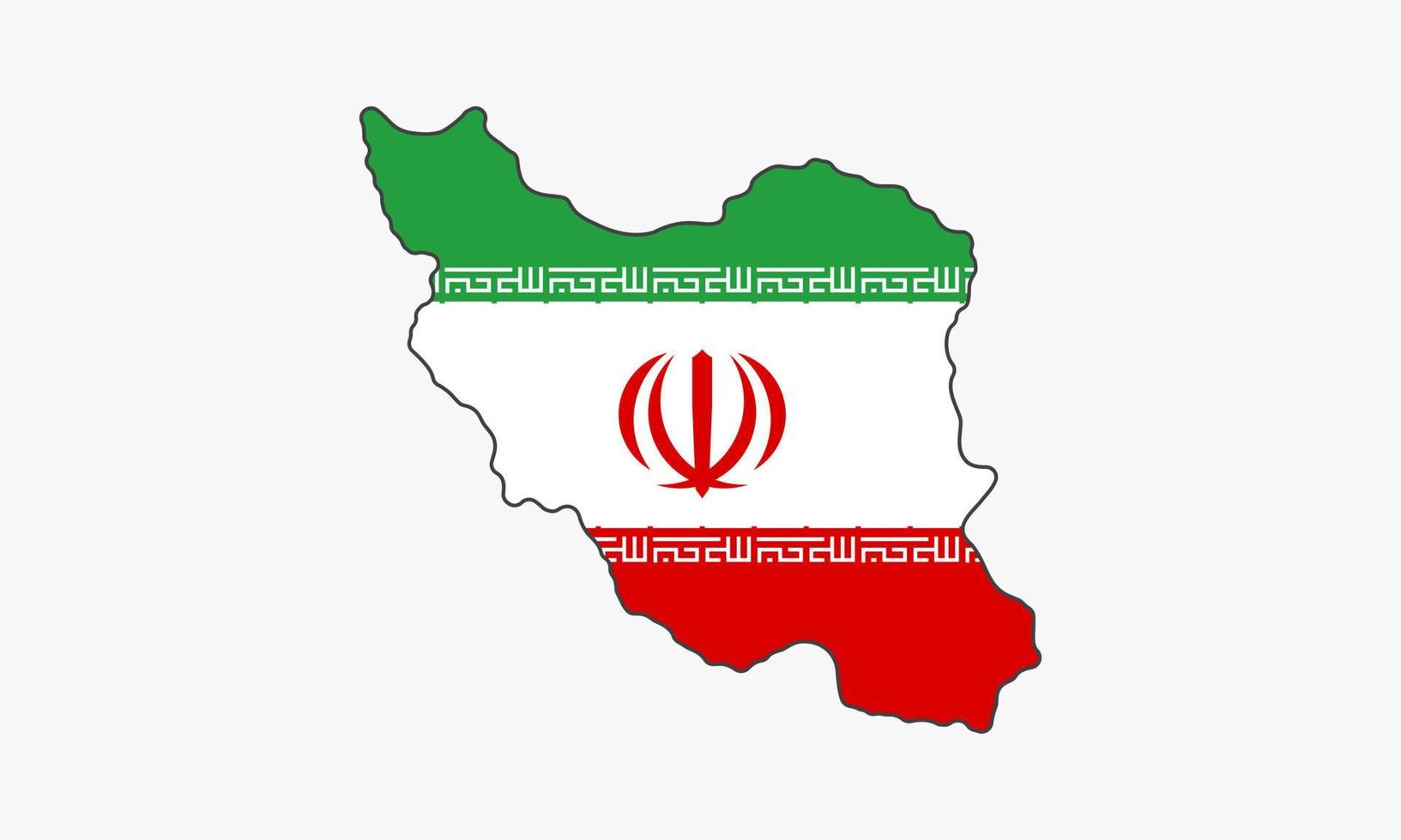 Diseño de vector de bandera de mapa de Irán sobre fondo blanco