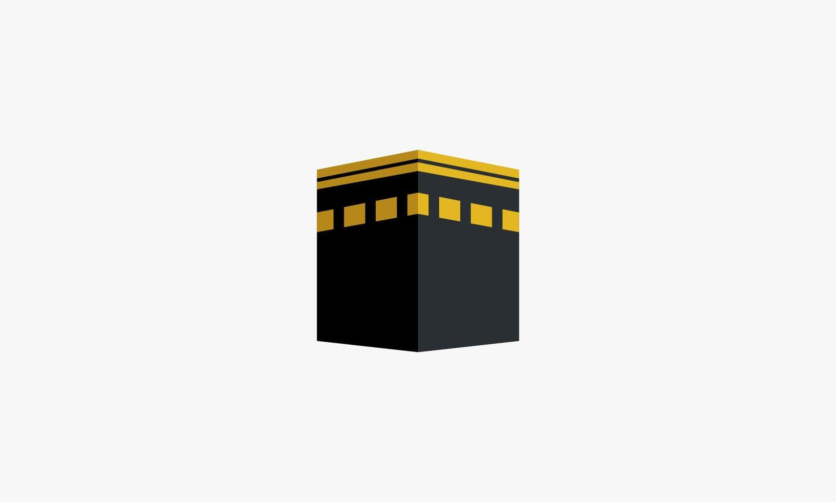 Ilustración de vector de Kaaba. la qibla de los musulmanes. aislado sobre fondo blanco.