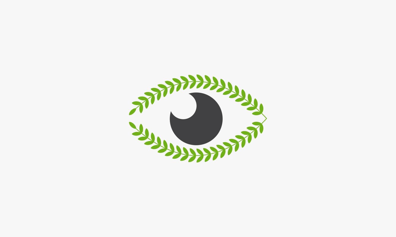 Ilustración de vector de ojo verde sobre fondo blanco. icono creativo.