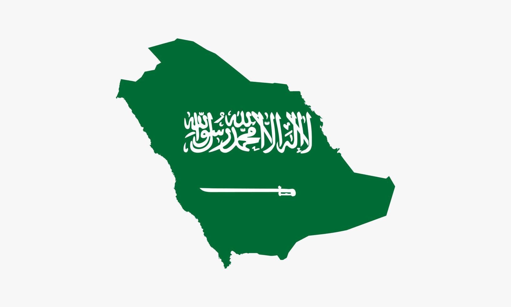 Diseño vectorial de mapa de Arabia Saudita sobre fondo blanco. vector