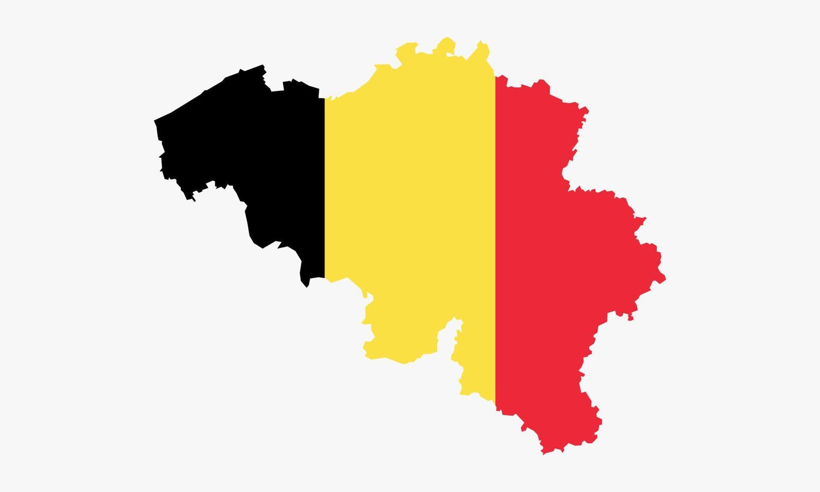 Diseño vectorial de mapa de Bélgica sobre fondo blanco. vector