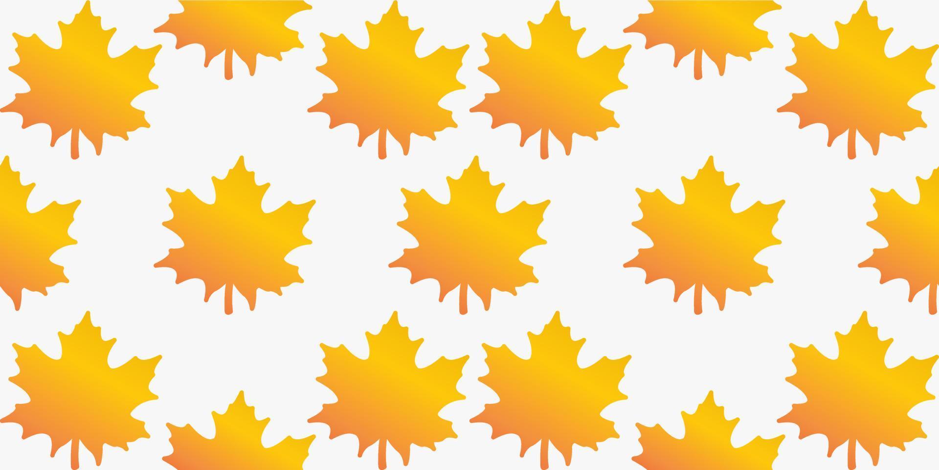 pattern maple leaf ornage color vector background.