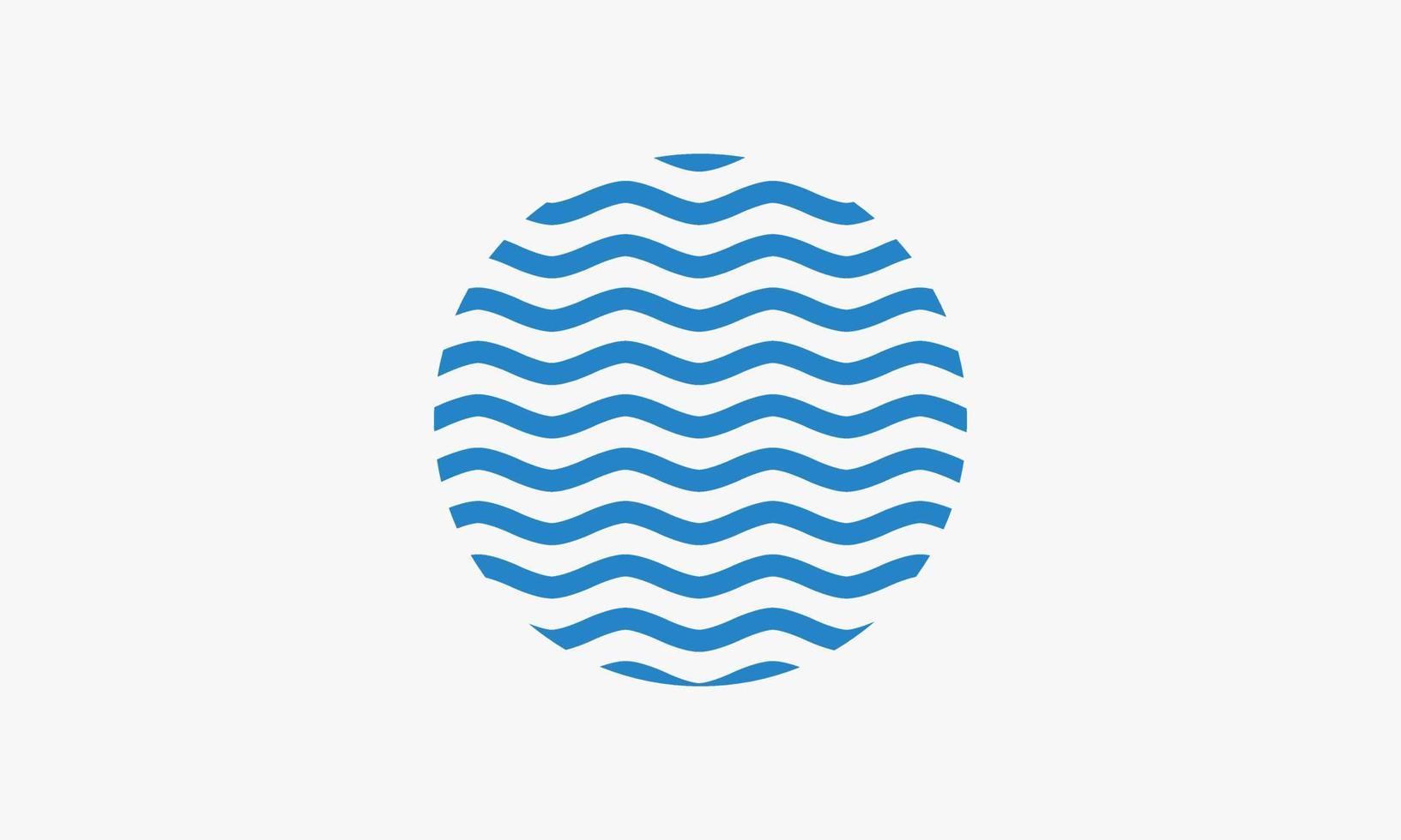 circle waves ocean vector isolated on white background.