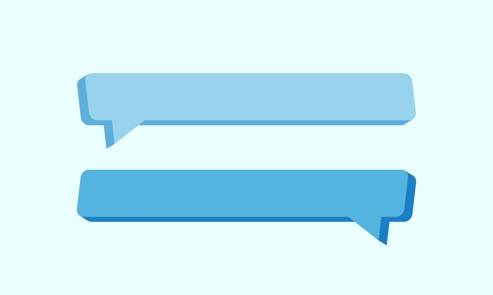 Plantilla de diseño 3d de chat de burbuja azul. Ilustración de vector de diálogo de chat.