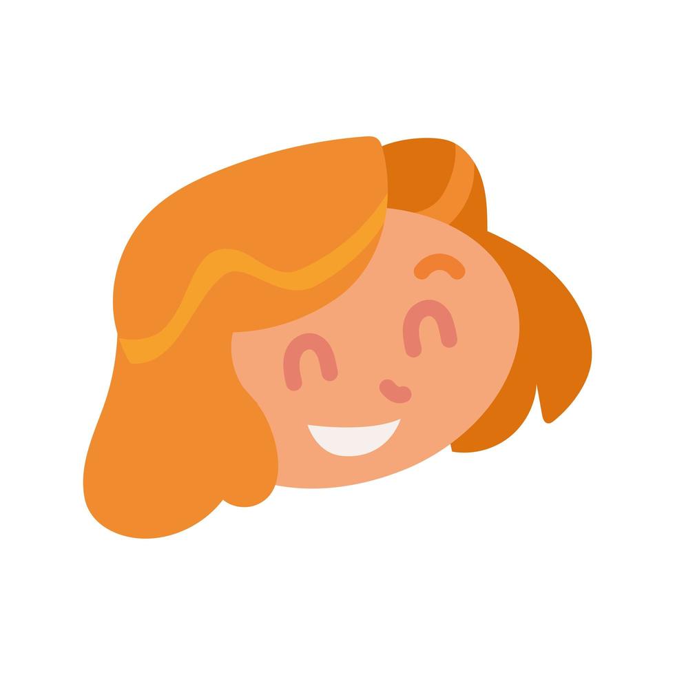 happy girl face vector