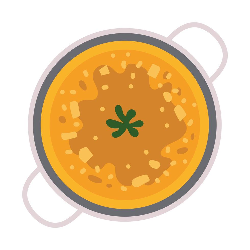 soup on pot vector