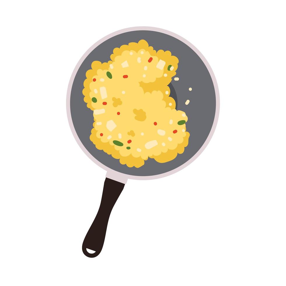 saucepan with food vector