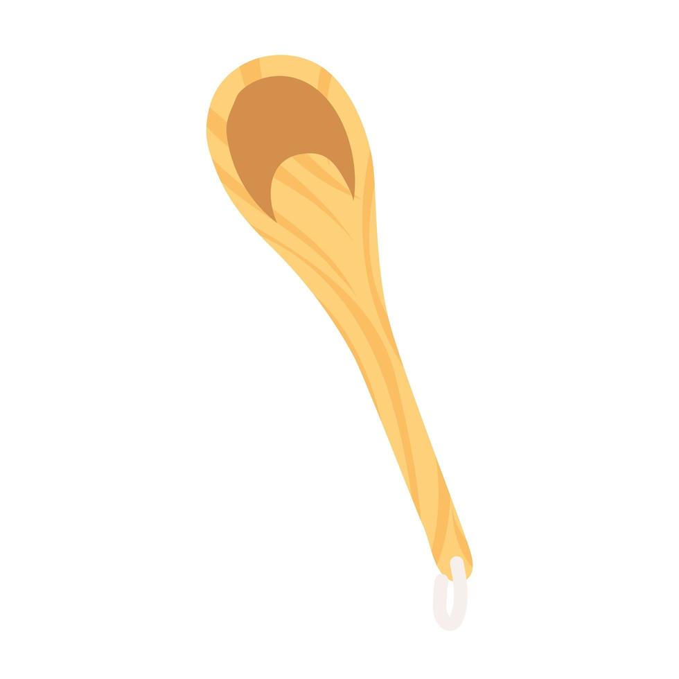 wooden spoon utensil vector