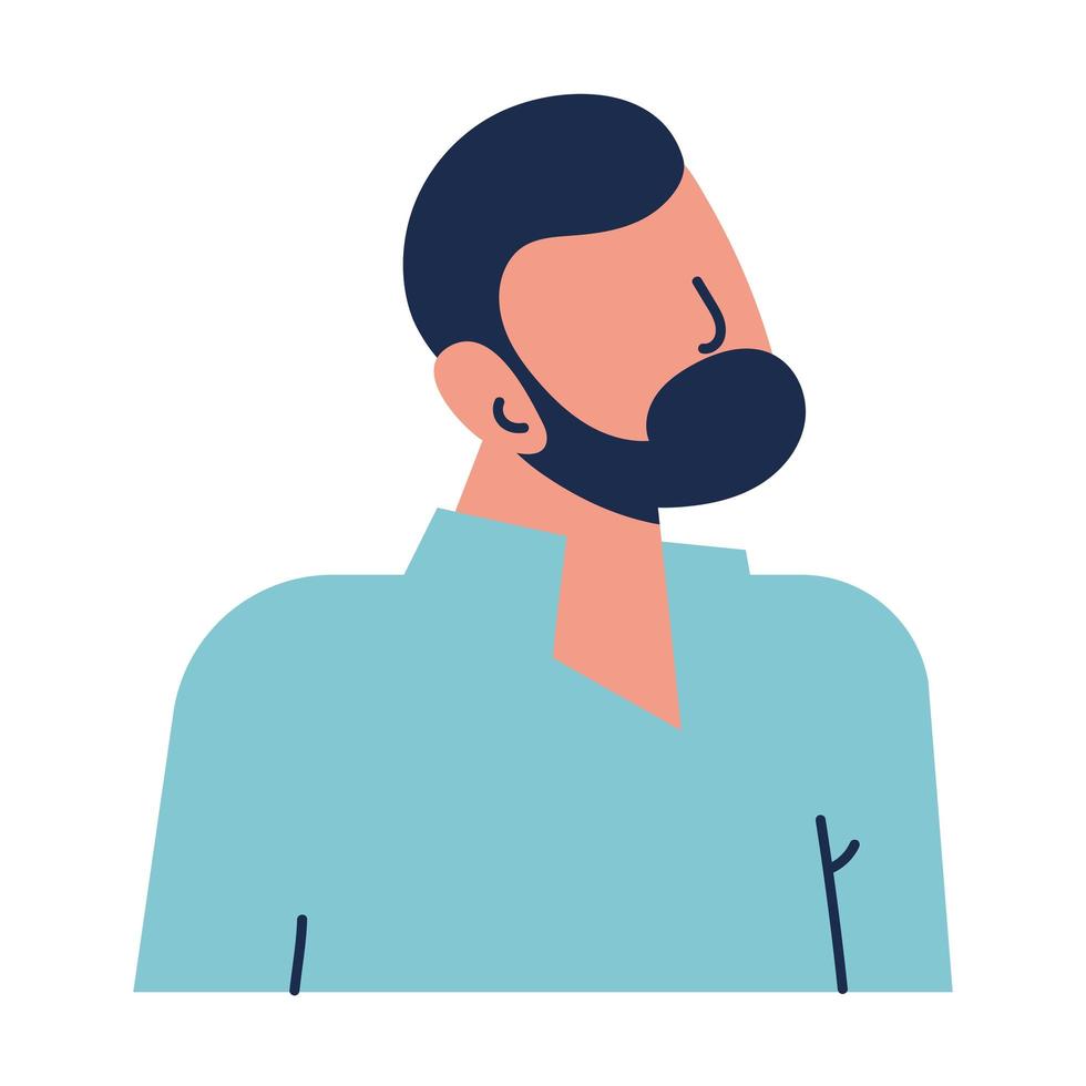 bearded man portrait vector