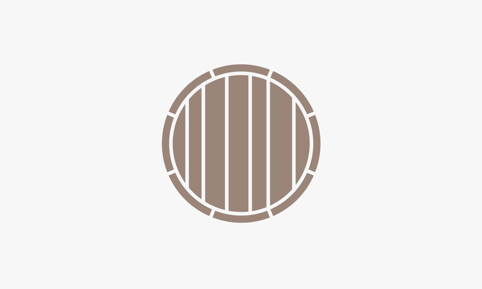 wooden barrel circle logo vector illustration on white background.