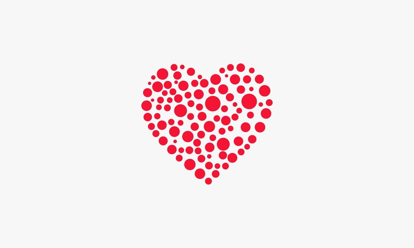 dotted heart design vector illustration. isolated on white background.