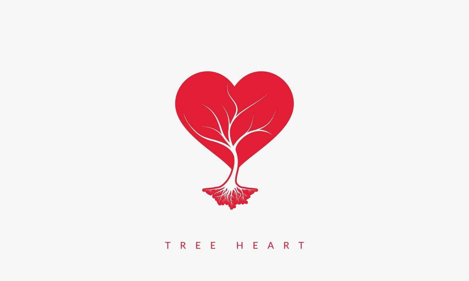 tree heart vector illustration. isolated on white background.