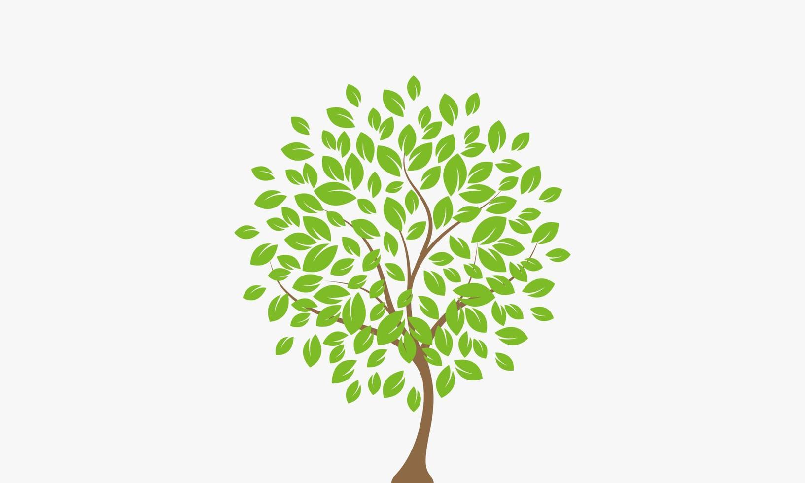 green tree on white background. vector illustration.