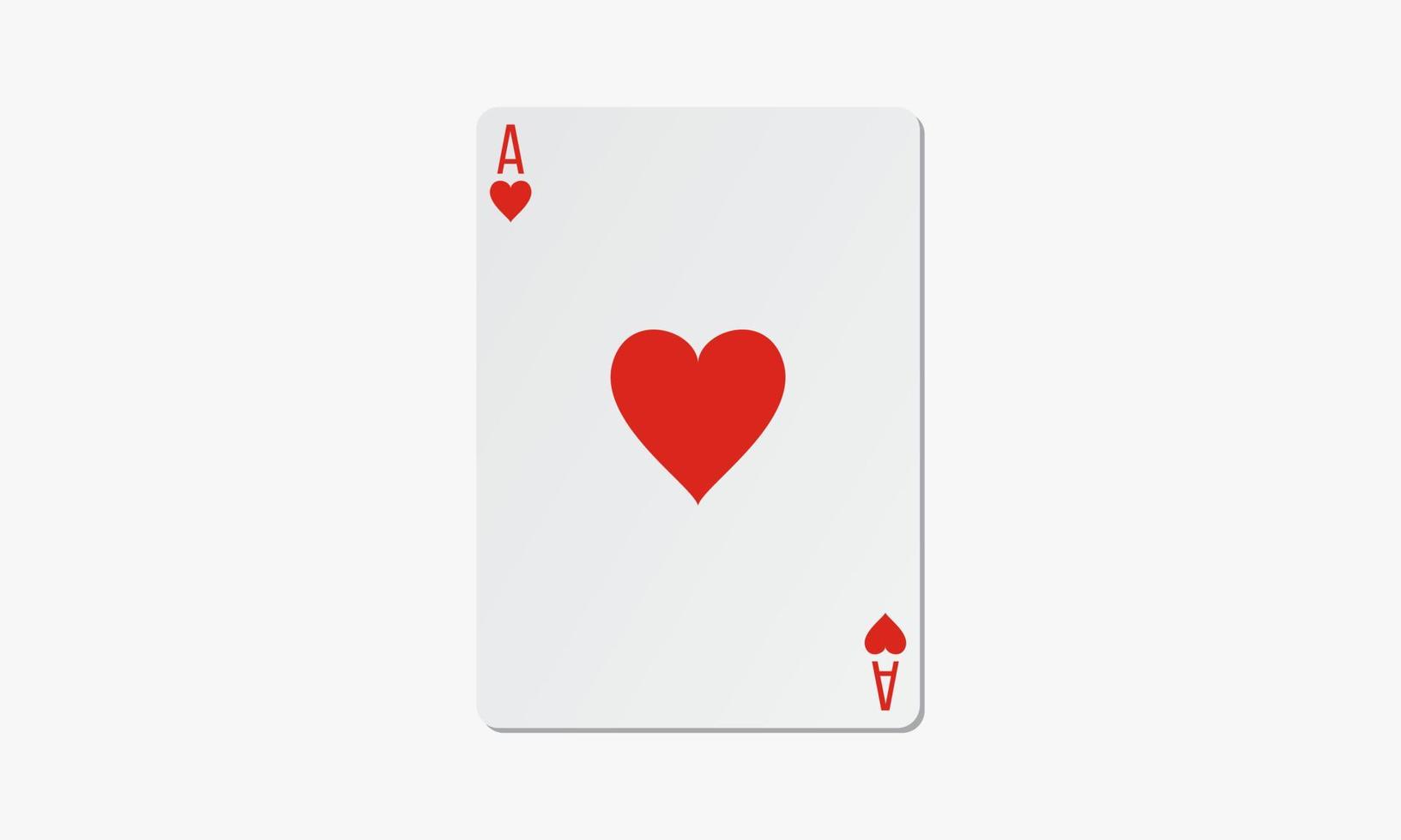 hearts ace playing card design vector. vector