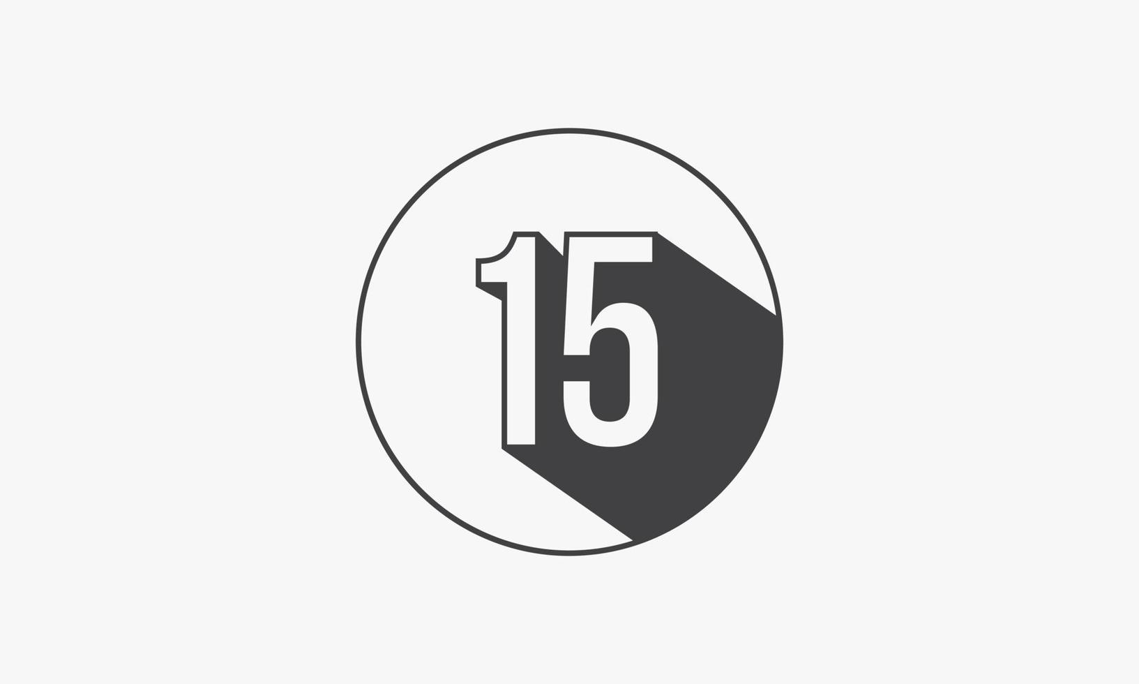 15 number circle line design flat vector. vector