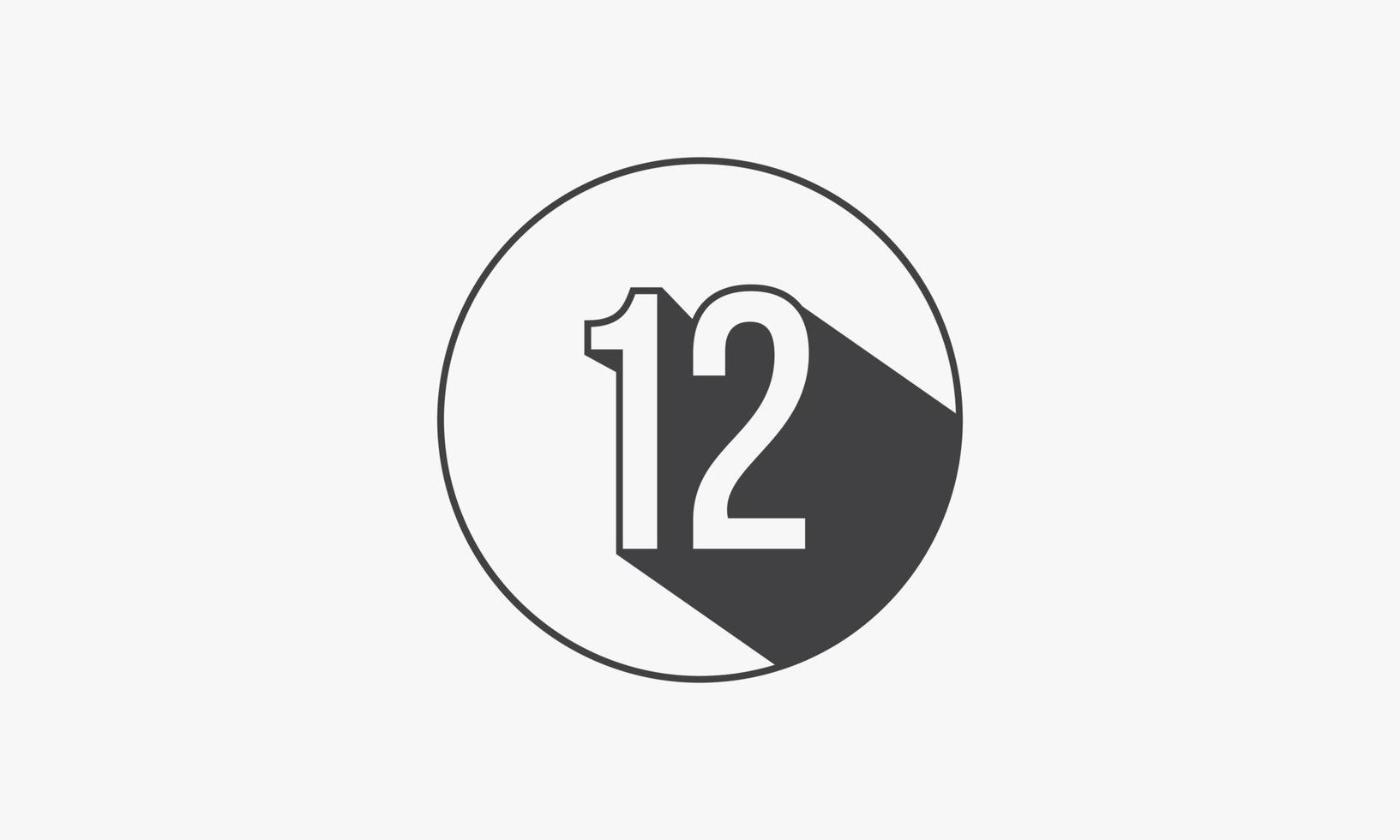 Number 12 twelve symbol sign in circle 12th Vector Image