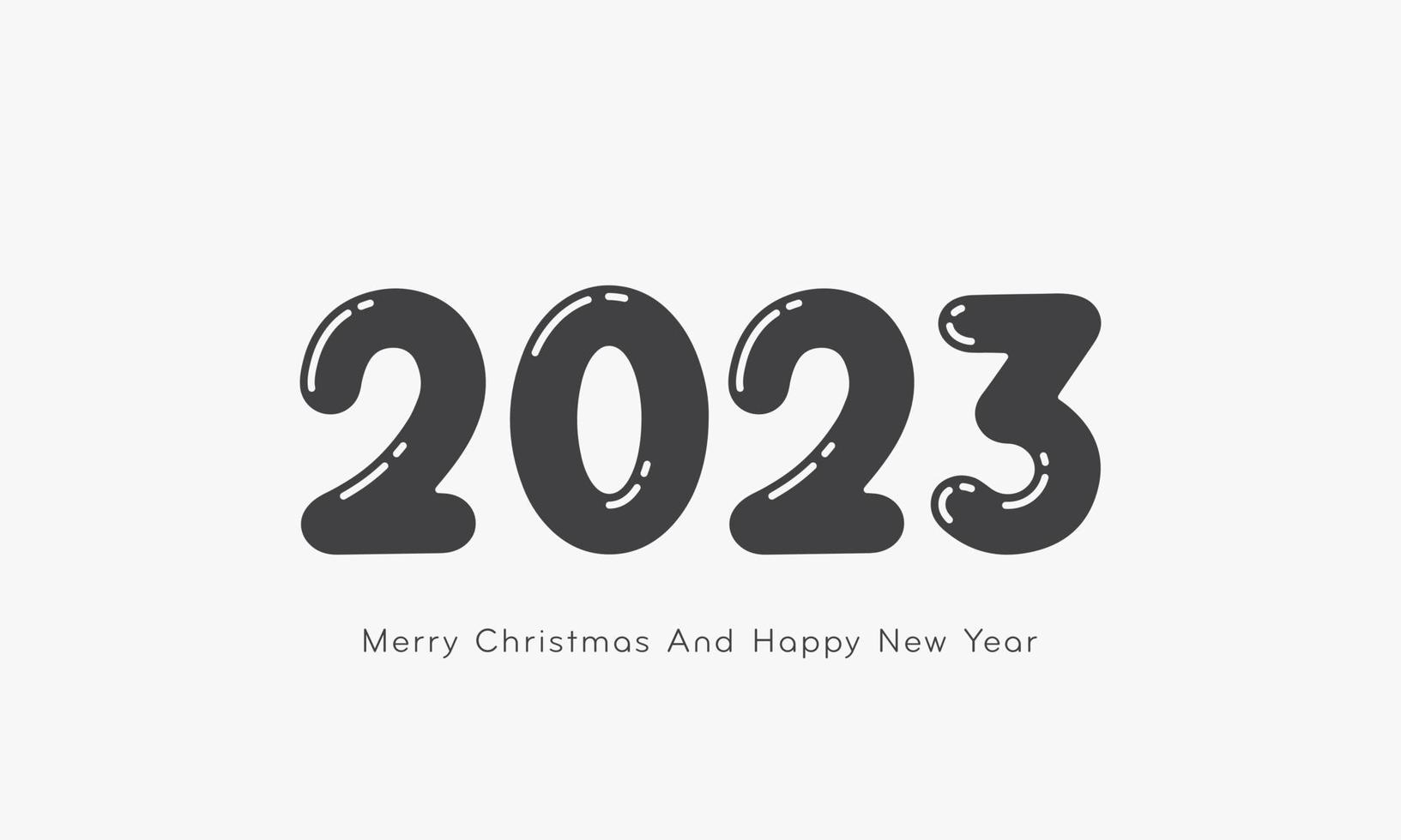 2023 with text happy and new year christmas design vector illustration.