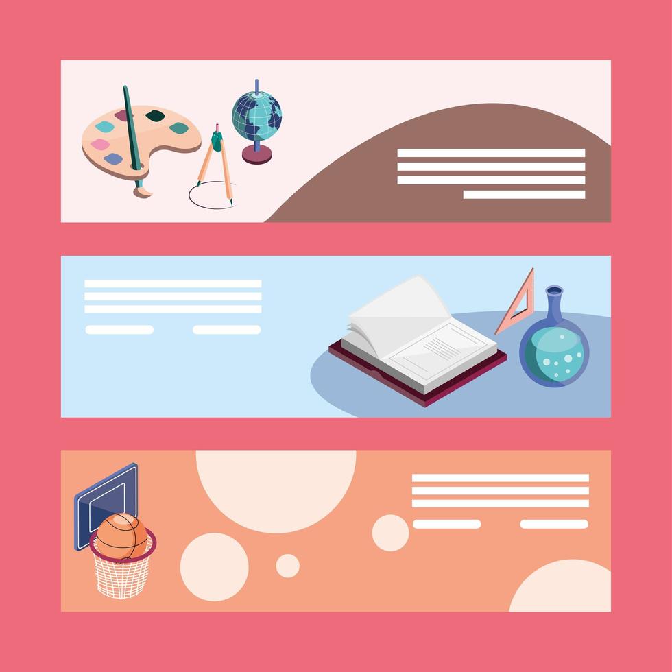 school education banners vector
