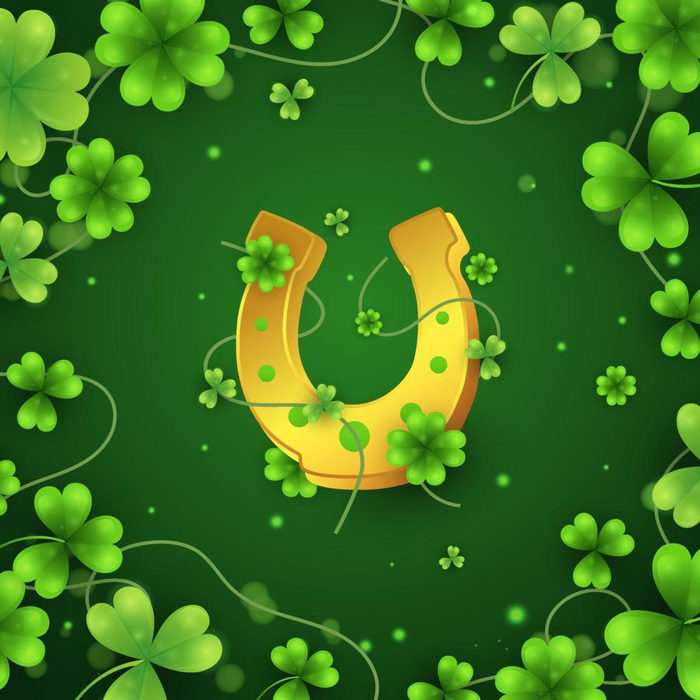 Background of St. Patrick's Day Green Shamrock vector