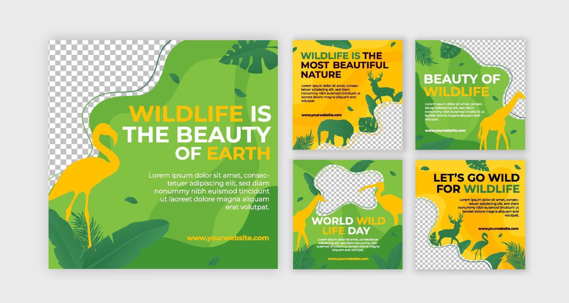 Collection of Social Media for Wild Life Awareness vector